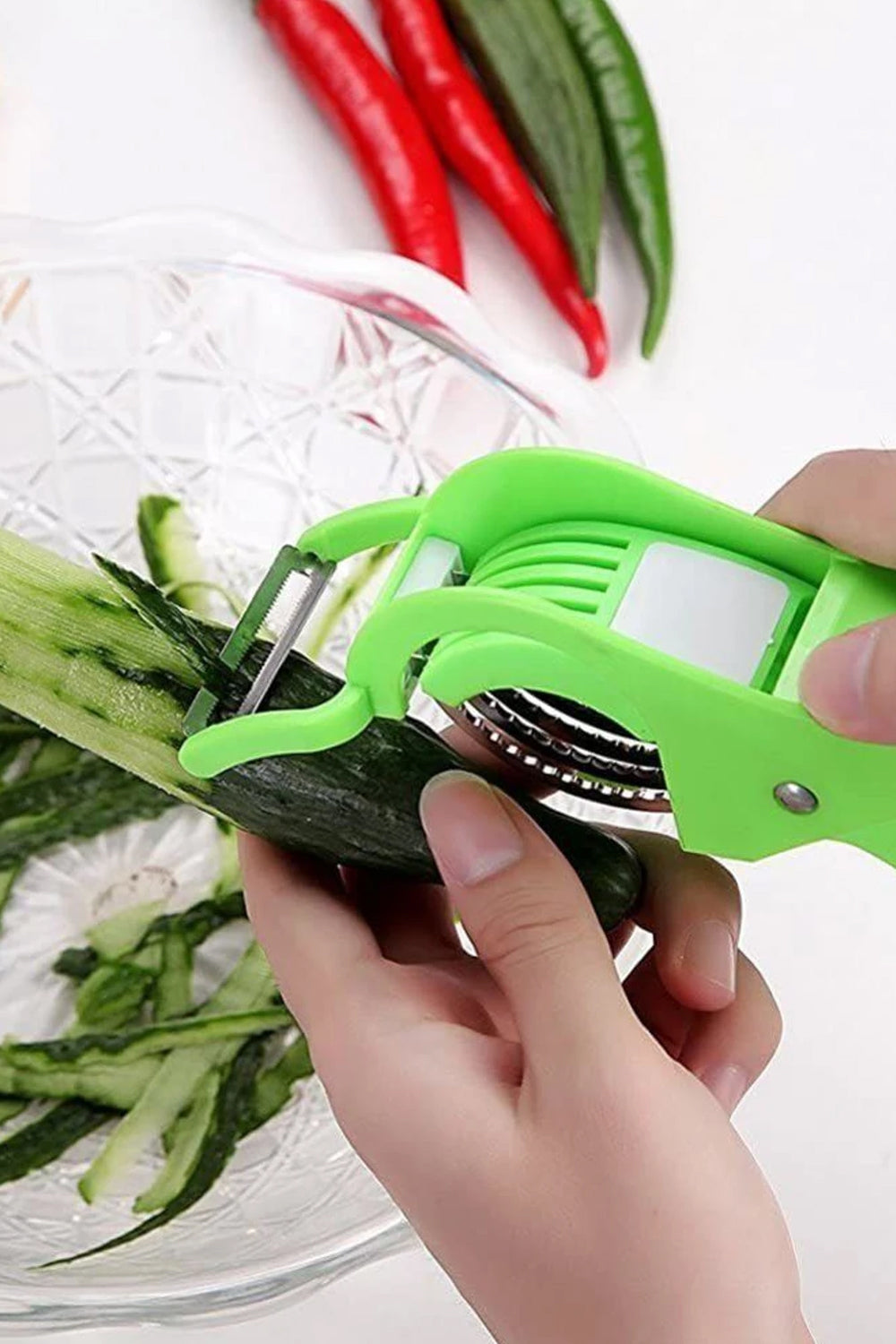 Kitchzohome Multipurpose Vegetable & Fruit Slicer | Manual Stainless Steel Blade Vegetable Cutter, Potato Slicer, Onion Slicer, Cucumber Cutter & Kitchen Grater