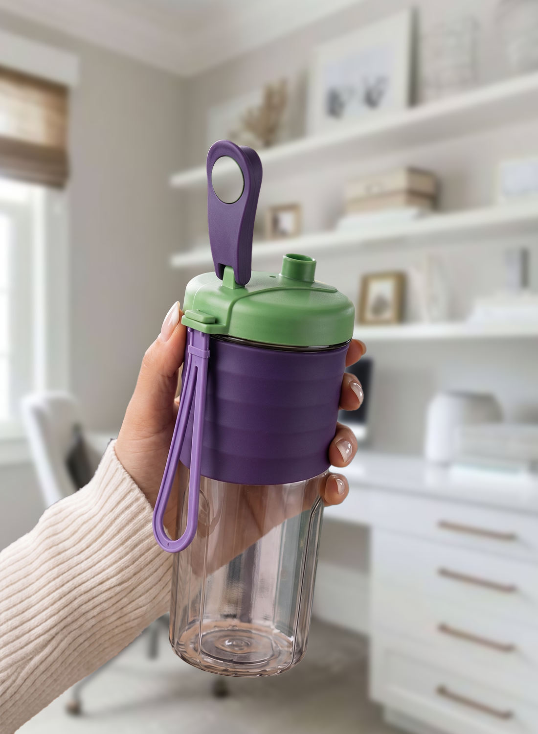kitchzohome Carry & Sip Portable Tritan Water Bottle with Silicone Grip 700 ml Plastic Sipper (Pack of 1, Multicolor)
