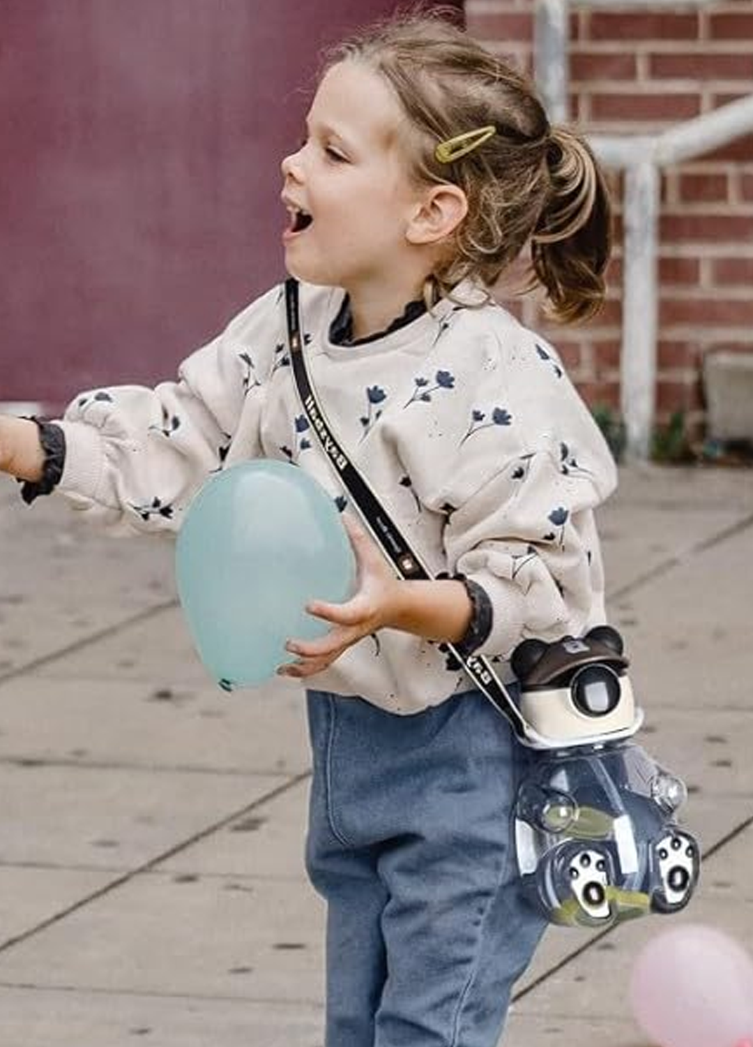 Cute Teddy Bear Water Bottle for Kids with Shoulder Strap