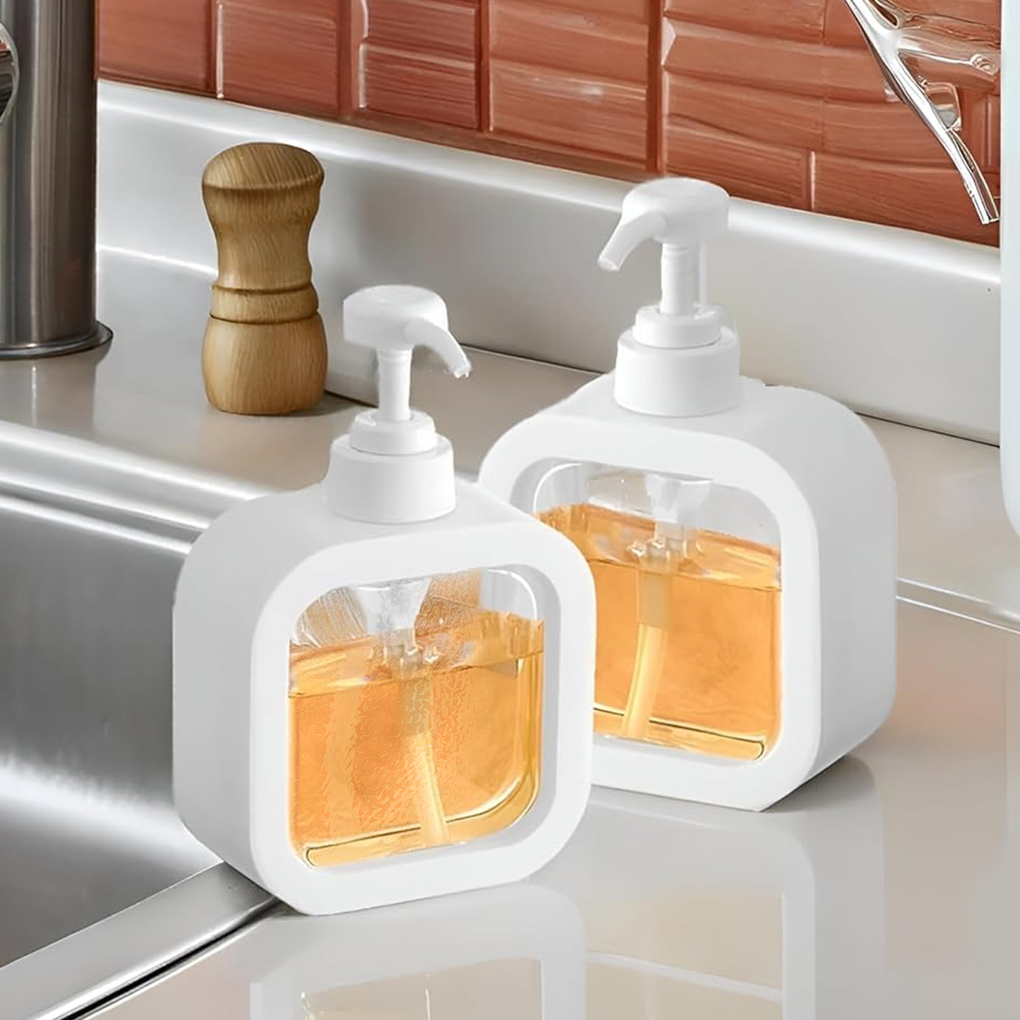 Kitchzohome Soap Dispenser 300ML | Refillable Liquid Soap Dispenser Pump for Bathroom & Kitchen | Plastic Hand Wash, Shampoo, Lotion & Sanitizer Bottle
