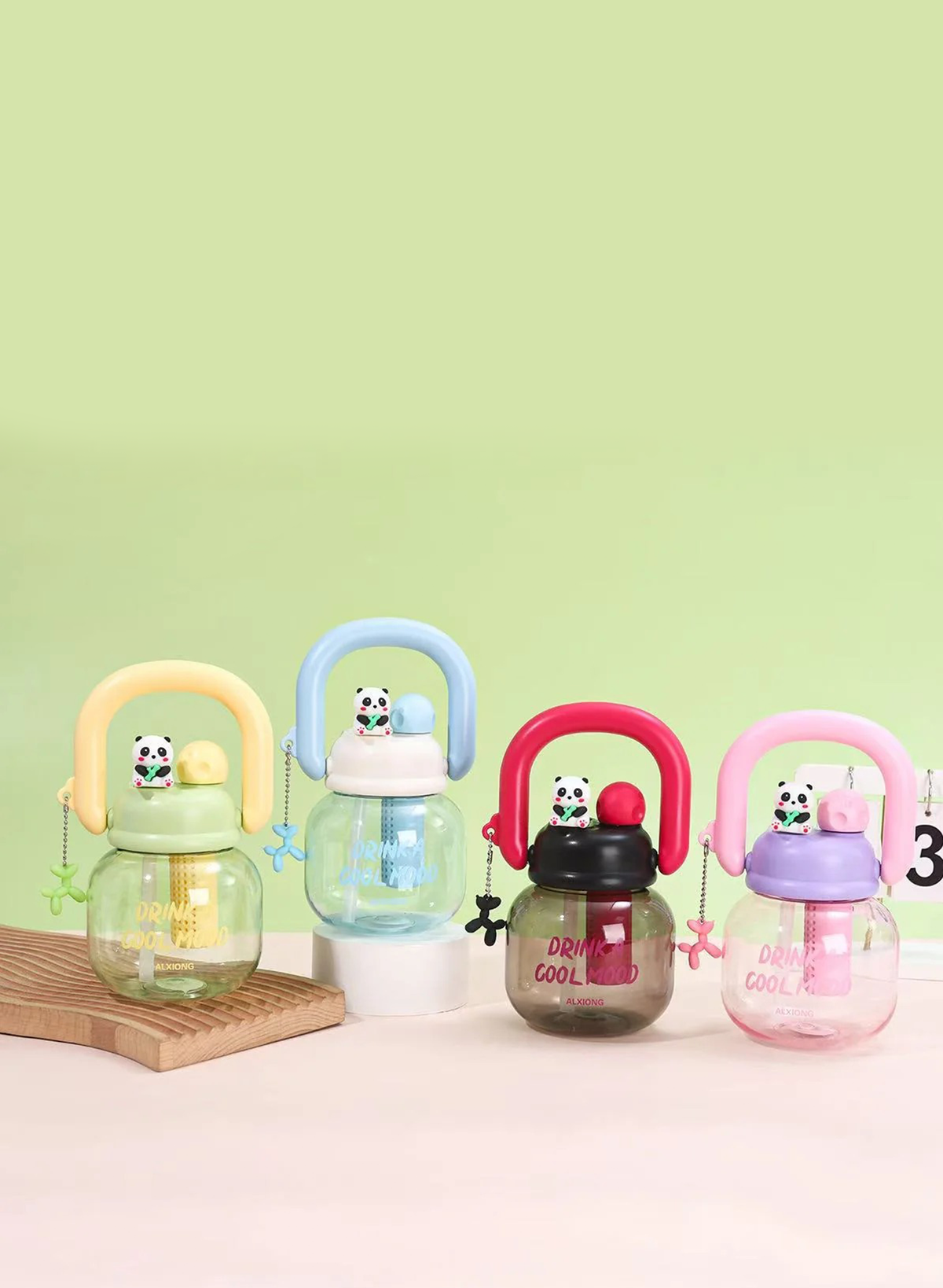 kitchzohome Cute Panda Sipper Water Bottle 800 ml Plastic Sipper (Pack of 1)