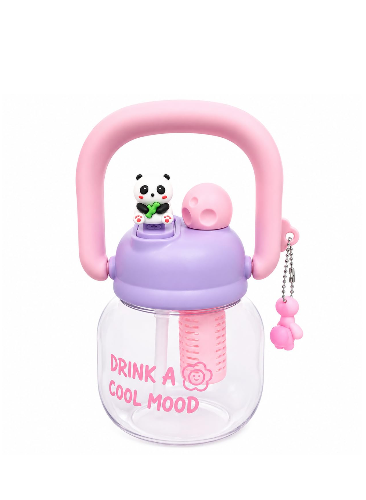 kitchzohome Cute Panda Sipper Water Bottle 800 ml Plastic Sipper (Pack of 1)