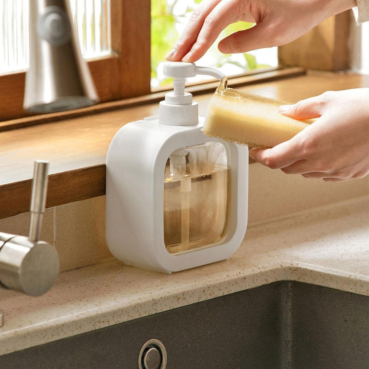 Kitchzohome Soap Dispenser 300ML | Refillable Liquid Soap Dispenser Pump for Bathroom & Kitchen | Plastic Hand Wash, Shampoo, Lotion & Sanitizer Bottle
