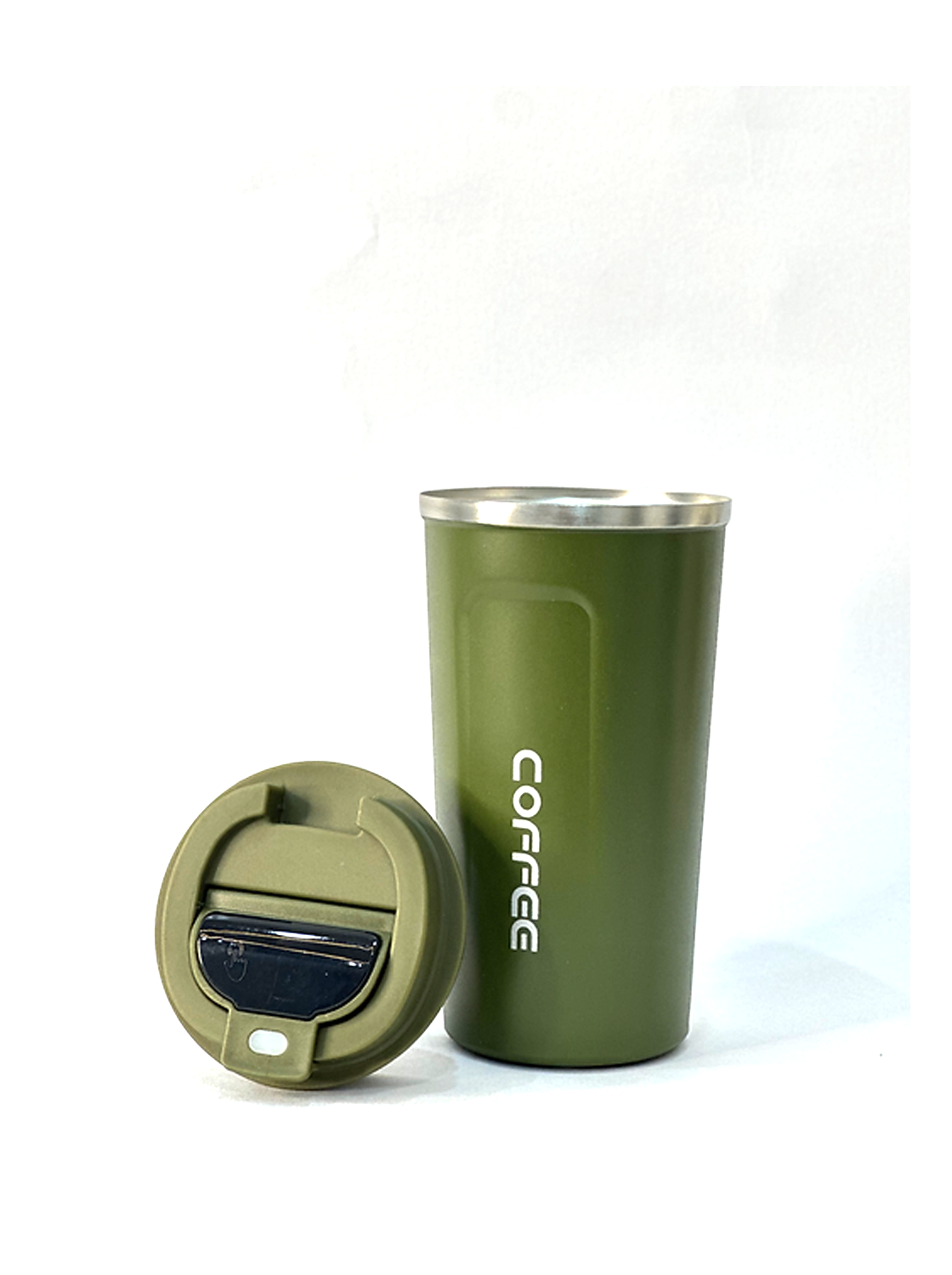 Stainless Steel Insulated Travel Coffee Mug with Leak-Proof Flip Lid (510ml) | Double Wall Vacuum Thermal Cup for Hot & Cold Drinks, Tea, Coffee | Reusable Car Tumbler with Anti-Slip Grip