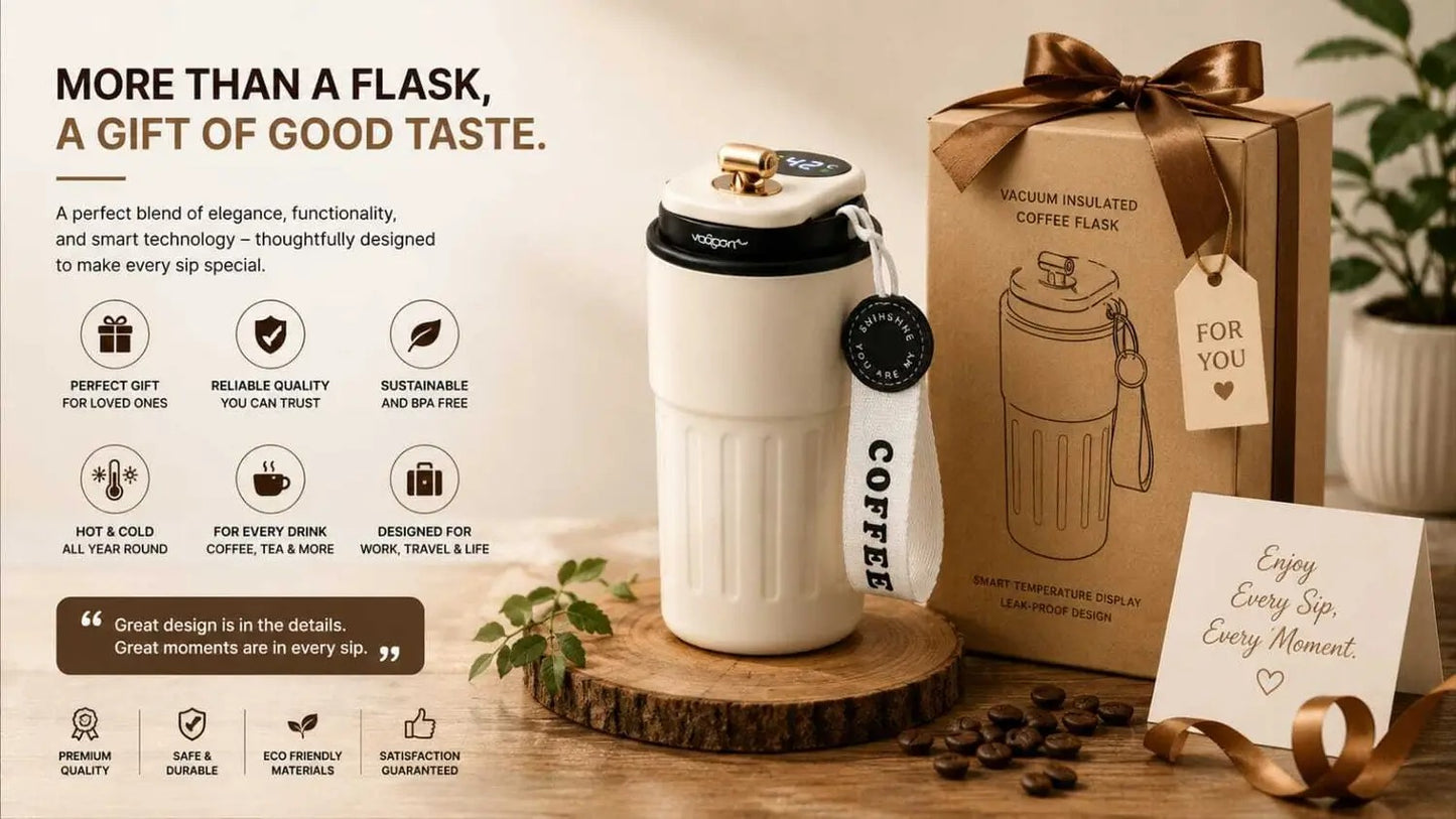 Kitchzohome Premium Stainless Steel Travel Tumbler with Straw & Sip Lid | Double Wall Vacuum Insulated Coffee Mug | Leakproof Hot & Cold Flask
