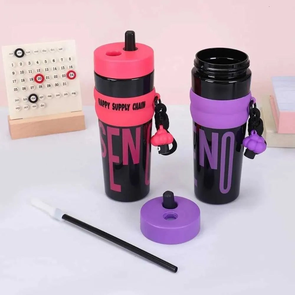 Happy Chain Sipper Tumbler Leak Proof Lid Sipper Bottle with Straw | Airtight, Bpa-Free, Food Grade Bottle for Office, Travel, School, Gym (Pack Of 1)
